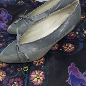 Vintage Mes Amis by Gorolini Italy Suede Hell Shoes Size 8M Grey Color